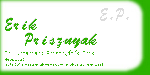 erik prisznyak business card